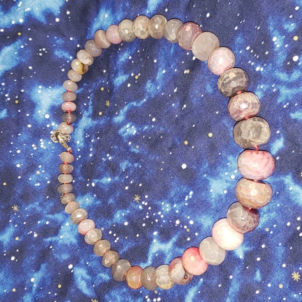 Sterling silver and natural cracked quartz necklace